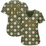 Personalized Olive Olive-Old Gold 3D Pattern Design Authentic Salute To Service Baseball Jersey Team Custom Name and Number