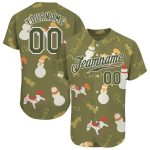Personalized Olive Olive-White Christmas 3D Authentic Salute To Service Baseball Jersey Team Custom Name and Number