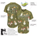 Personalized Olive Olive-White Christmas 3D Authentic Salute To Service Baseball Jersey Team Custom Name and Number