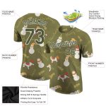Personalized Olive Olive-White Christmas 3D Performance Salute To Service T-Shirt Team Custom Name and Number