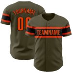 Personalized Olive Orange-Black Authentic Salute To Service Baseball Jersey