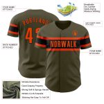Personalized Olive Orange-Black Authentic Salute To Service Baseball Jersey