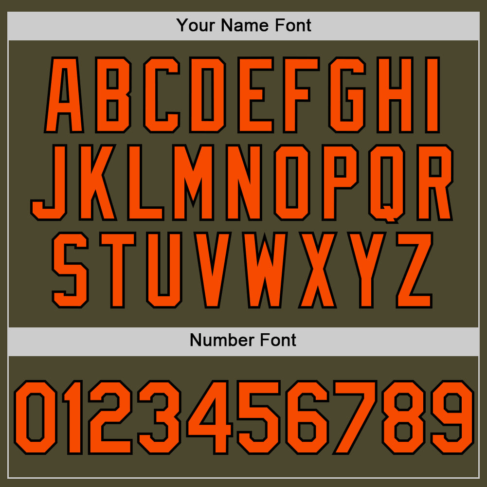 Personalized Olive Orange-Black Authentic Sleeveless Salute To Service Baseball Jersey Team Custom Name and Number Personalized Olive Orange-Black Authentic Sleeveless Salute To Service Baseball Jersey Team Custom Name and Number - Image 4