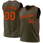 Personalized Olive Orange-Black Authentic Throwback Salute To Service Basketball Jersey Team Custom Name and Number