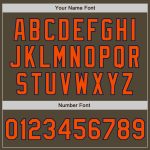 Personalized Olive Orange-Navy Bomber Full-Snap Varsity Letterman Salute To Service Jacket Team Custom Name and Number
