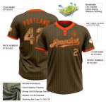 Personalized Olive Orange Pinstripe Camo Salute To Service Two-Button Unisex Softball Jersey Team Custom Name and Number