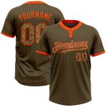 Personalized Olive Orange Pinstripe Camo Salute To Service Two-Button Unisex Softball Jersey Team Custom Name and Number