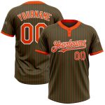 Personalized Olive Orange Pinstripe White Salute To Service Two-Button Unisex Softball Jersey Team Custom Name and Number