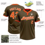 Personalized Olive Orange Pinstripe White Salute To Service Two-Button Unisex Softball Jersey Team Custom Name and Number