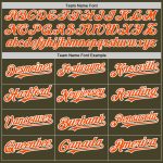 Personalized Olive Orange Pinstripe White Salute To Service Two-Button Unisex Softball Jersey Team Custom Name and Number