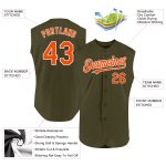 Personalized Olive Orange-White Authentic Sleeveless Salute To Service Baseball Jersey Team Custom Name and Number