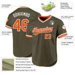 Personalized Olive Orange-White Authentic Throwback Salute To Service Baseball Jersey Team Custom Name and Number
