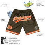 Personalized Olive Orange-White Authentic Throwback Salute To Service Basketball Shorts