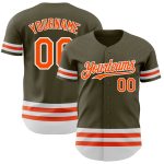 Personalized Olive Orange-White Line Authentic Salute To Service Baseball Jersey Team Custom Name and Number
