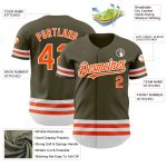 Personalized Olive Orange-White Line Authentic Salute To Service Baseball Jersey Team Custom Name and Number