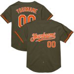 Personalized Olive Orange-White Mesh Authentic Throwback Salute To Service Baseball Jersey Team Custom Name and Number
