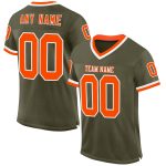 Personalized Olive Orange-White Mesh Authentic Throwback Salute To Service Football Jersey Team Custom Name and Number