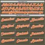 Personalized Olive Orange-White Performance Salute To Service T-Shirt Team Custom Name and Number