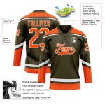 Personalized Olive Orange-White Salute To Service Hockey Lace Neck Jersey Team Custom Name and Number