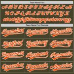 Personalized Olive Orange-White Salute To Service Two-Button Unisex Softball Jersey