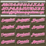 Personalized Olive Pink-White Authentic Salute To Service Baseball Jersey Team Custom Name and Number