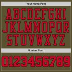Personalized Olive Red-Black Authentic Salute To Service Baseball Jersey Team Custom Name and Number