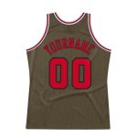 Personalized Olive Red-Black Authentic Throwback Salute To Service Basketball Jersey Team Custom Name and Number