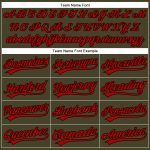 Personalized Olive Red-Black Performance Vapor Salute To Service Golf Polo Shirt Team Custom Name and Number