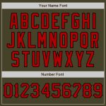 Personalized Olive Red-Black Salute To Service Two-Button Unisex Softball Jersey Team Custom Name and Number