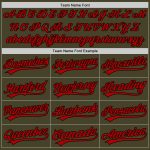 Personalized Olive Red-Black Salute To Service Two-Button Unisex Softball Jersey Team Custom Name and Number
