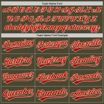 Personalized Olive Red-Cream Authentic Throwback Salute To Service Baseball Jersey Team Custom Name and Number