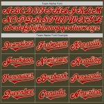 Personalized Olive Red-Cream Authentic Two Tone Salute To Service Baseball Jersey Team Custom Name and Number