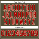 Personalized Olive Red-Cream Long Sleeve Performance Salute To Service T-Shirt Team Custom Name and Number