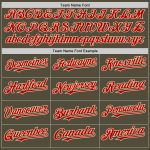 Personalized Olive Red-Cream Mesh Authentic Throwback Salute To Service Baseball Jersey Team Custom Name and Number