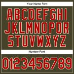 Personalized Olive Red-Cream Performance Vapor Salute To Service Golf Polo Shirt Team Custom Name and Number