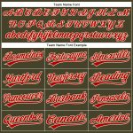 Personalized Olive Red-Cream Performance Vapor Salute To Service Golf Polo Shirt Team Custom Name and Number