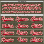 Personalized Olive Red-Cream Salute To Service Hockey Jersey Team Custom Name and Number