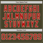Personalized Olive Red-Cream Salute To Service Two-Button Unisex Softball Jersey Team Custom Name and Number