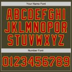 Personalized Olive Red-Gold Salute To Service Two-Button Unisex Softball Jersey Team Custom Name and Number