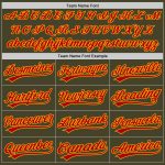 Personalized Olive Red-Gold Salute To Service Two-Button Unisex Softball Jersey Team Custom Name and Number