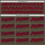 Personalized Olive Red-Navy 3 Colors Arm Shapes Authentic Salute To Service Baseball Jersey Team Custom Name and Number