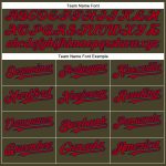 Personalized Olive Red-Navy Authentic Salute To Service Baseball Jersey