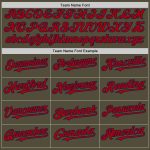 Personalized Olive Red-Navy Mesh Authentic Throwback Salute To Service Baseball Jersey Team Custom Name and Number