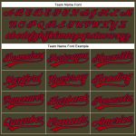 Personalized Olive Red-Navy Performance Vapor Salute To Service Golf Polo Shirt Team Custom Name and Number