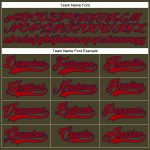 Personalized Olive Red-Navy Salute To Service Hockey Lace Neck Jersey Team Custom Name and Number