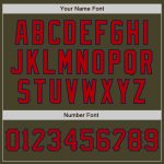 Personalized Olive Red-Navy Salute To Service Two-Button Unisex Softball Jersey Team Custom Name and Number