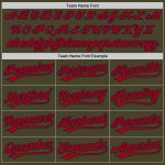Personalized Olive Red-Navy Salute To Service Two-Button Unisex Softball Jersey Team Custom Name and Number
