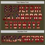 Personalized Olive Red Pinstripe Vintage USA Flag Salute To Service Two-Button Unisex Softball Jersey Team Custom Name and Number