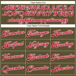 Personalized Olive Red-White Authentic Salute To Service Baseball Jersey Team Custom Name and Number