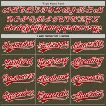 Personalized Olive Red-White Authentic Throwback Salute To Service Baseball Jersey Team Custom Name and Number